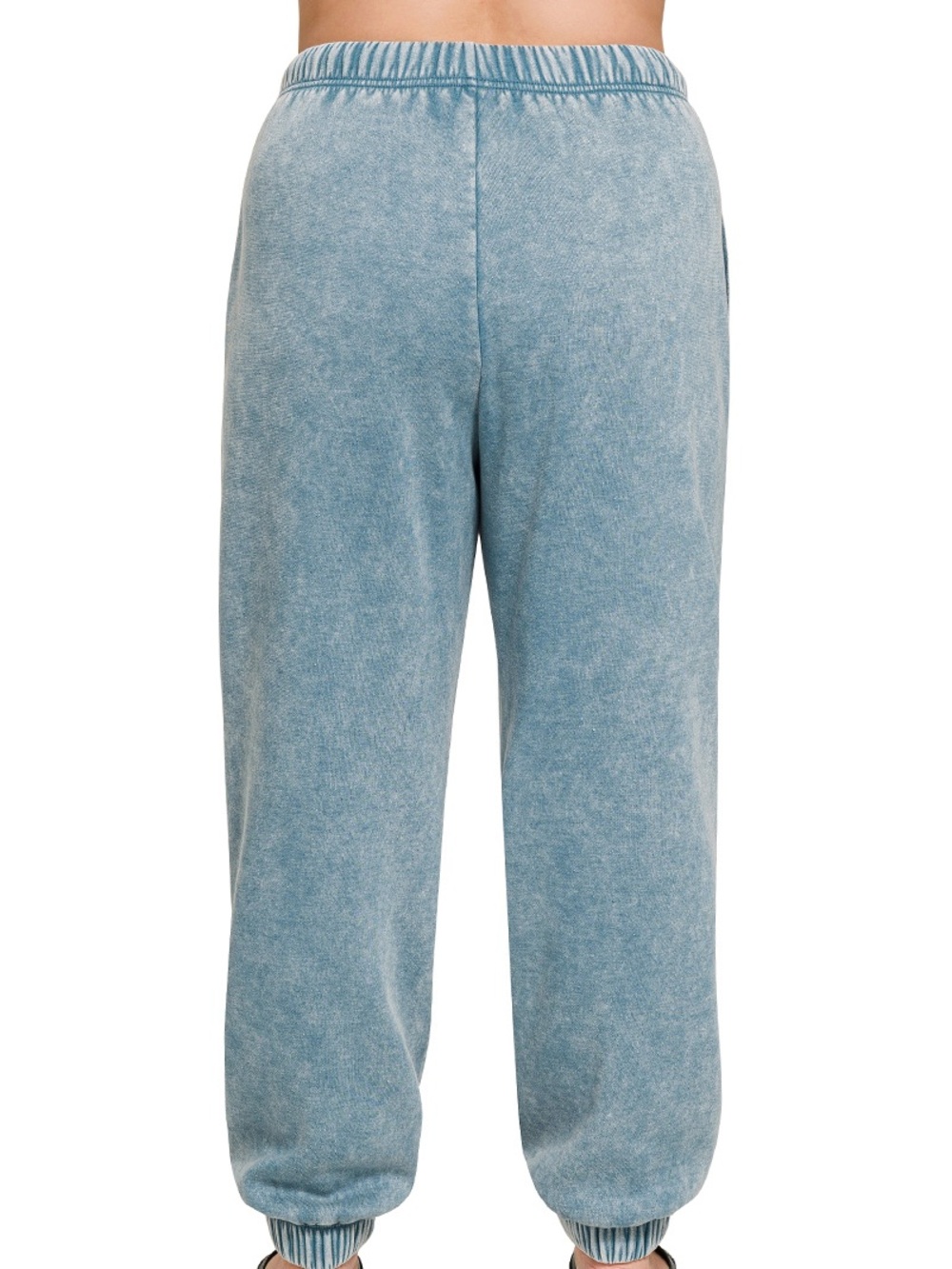 Zenana Outfitters Plus Washed Blue Drawstring Joggers - Picture 2 of 3
